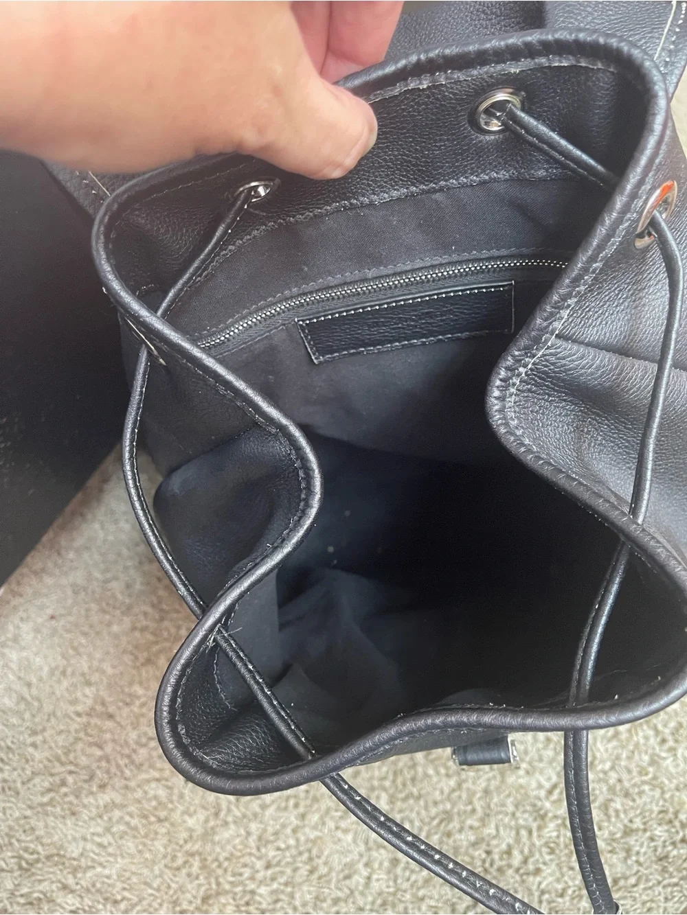 Balenciaga BRAN NEW Black Leather Backpack with Silver Hardware